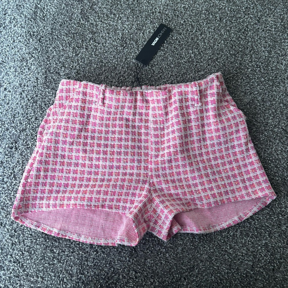 Fashion Nova Pink Tweed Shorts